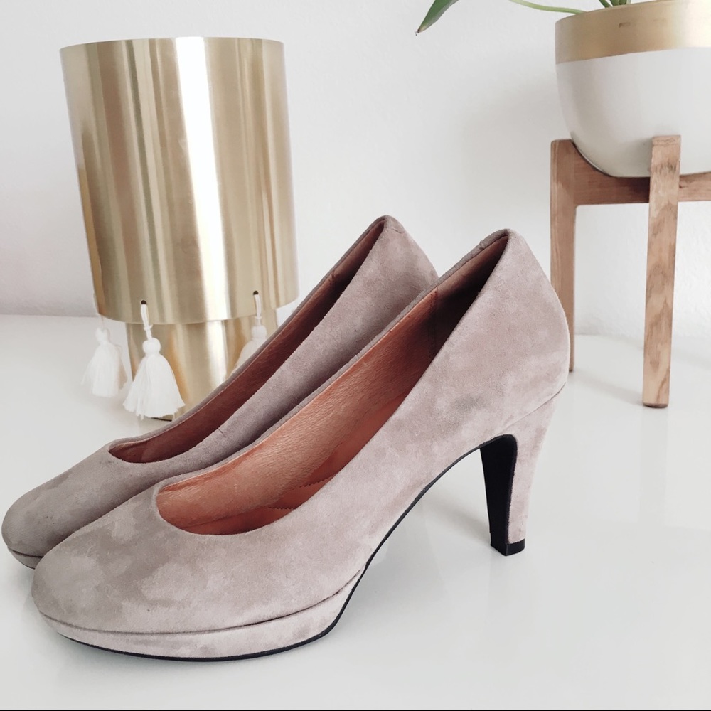 Clarks Suede Platform Heels